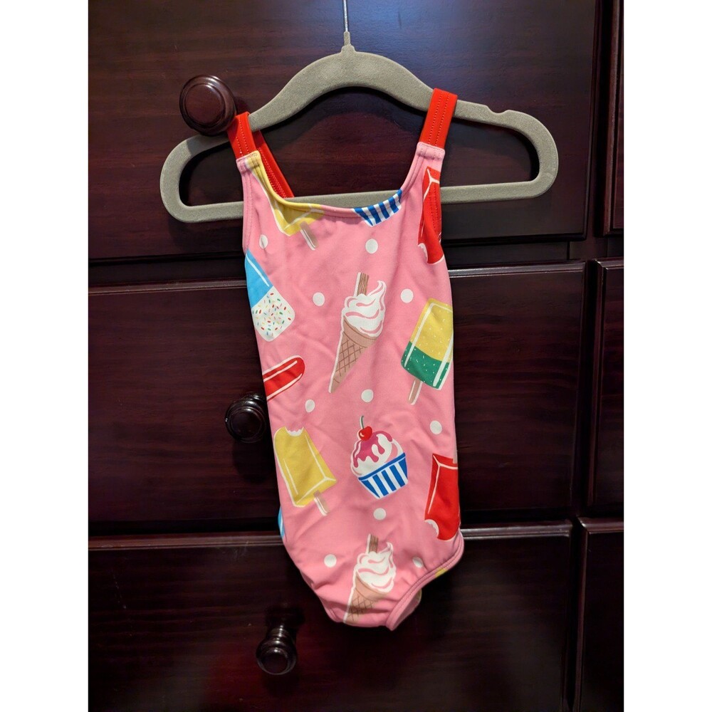 Baby Boden Pink Ice Cream Swimsuit with Criss Cross Straps 18-24 months - Picture 2 of 4
